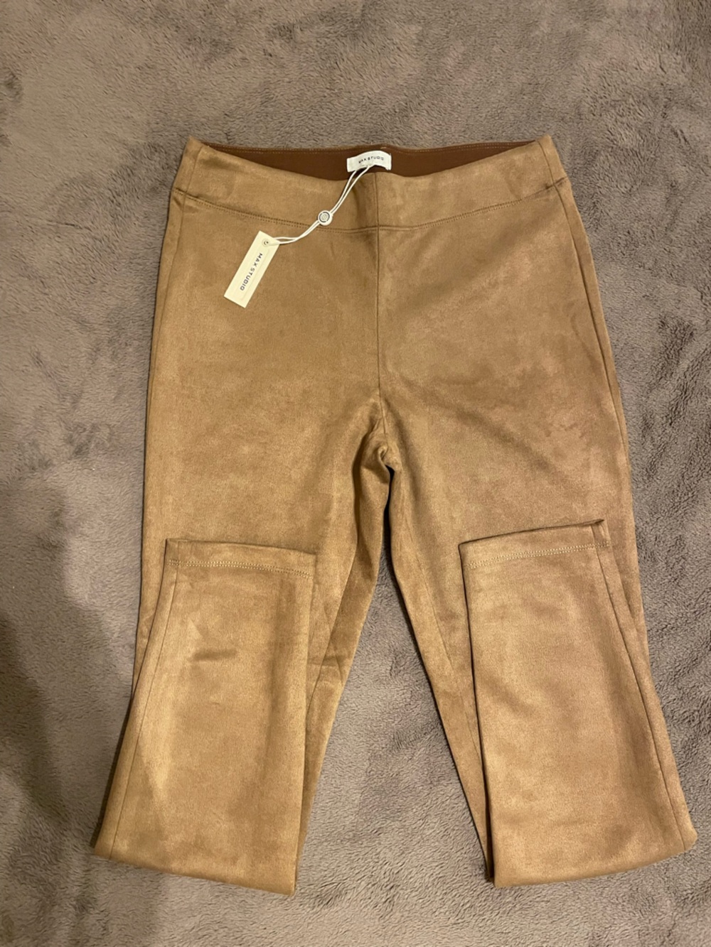 Max Studio Faux Suede Leggings in Brown